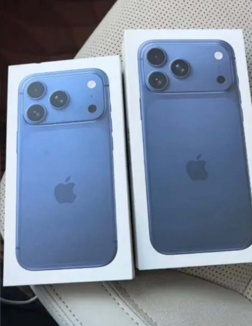 Apple iPhone 17 Pro Blue Smartphone Box and Device